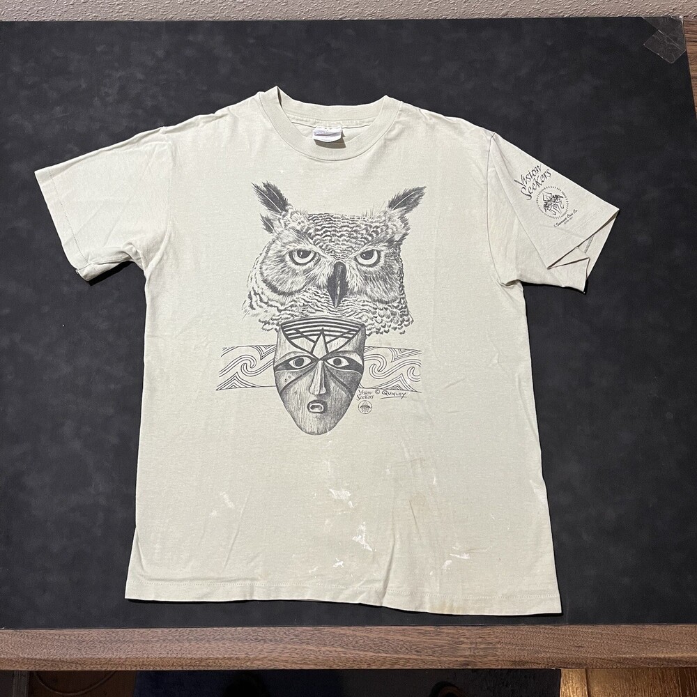 Owl Shirt Vintage Bohemian Grove Midnight USA Single Stitch Mystic Wizard Mask